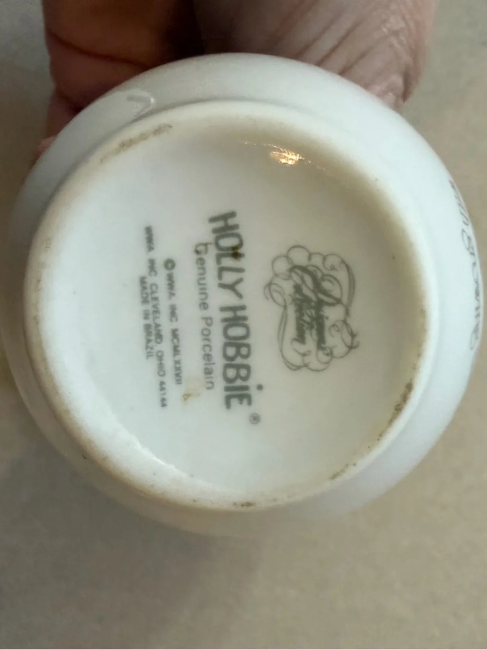 White Figurative Ceramic Vase with Brown Illustration